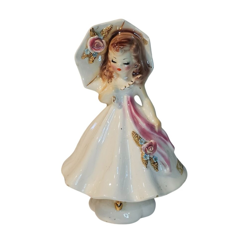 Josef Originals Hedy Pedestal Girl Figurine *Chipped Crazing*
